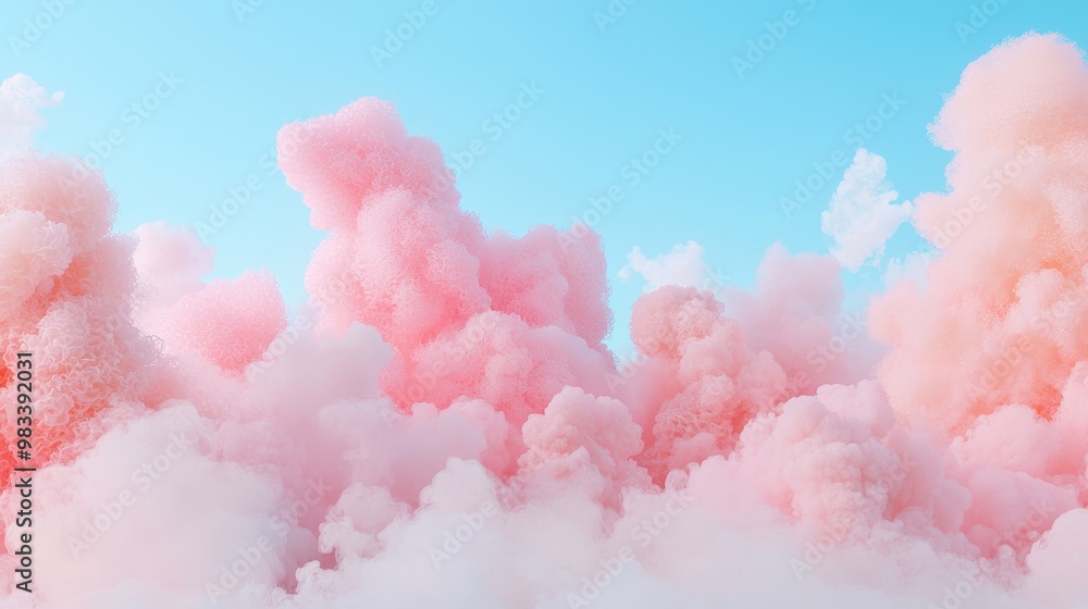 Abstract Pink and White Clouds on Blue Sky Background Abstract Pink and White Clouds on Blue Sky Background