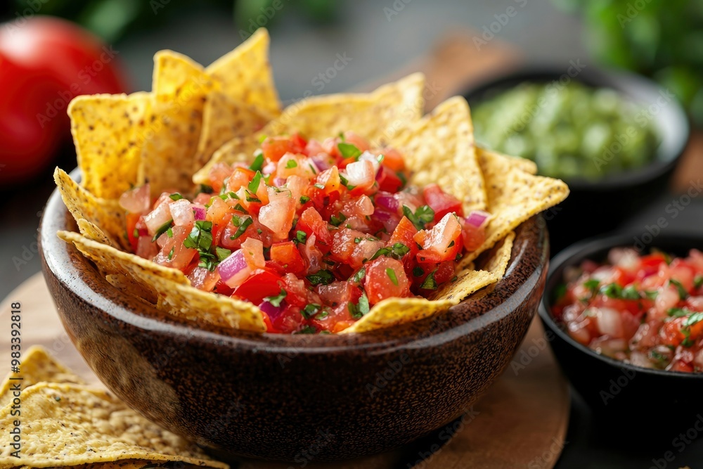 Bowl of Tortilla Chips with Fresh Salsa Bowl of Tortilla Chips with Fresh Salsa