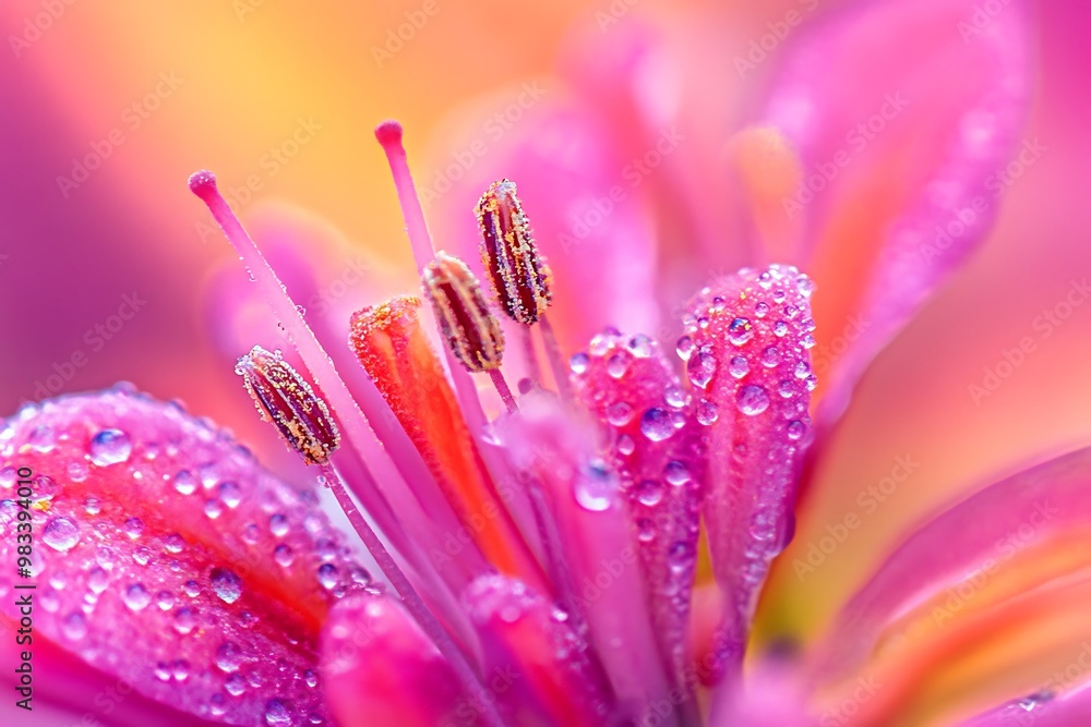 Close up Macro Photography of Pink Flower with Water Droplets Close up Macro Photography of Pink Flower with Water Droplets
