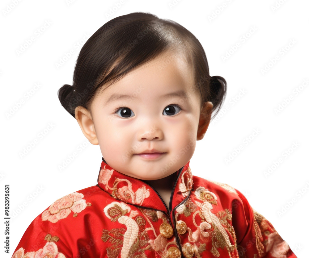 PNG Photo chinese girl baby portrait head white background. PNG Photo chinese girl baby portrait head white background.