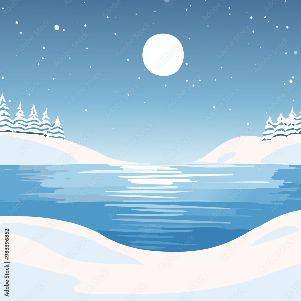 Fototapeta premium 240916_ai_눈-내리는-겨울-밤바다2