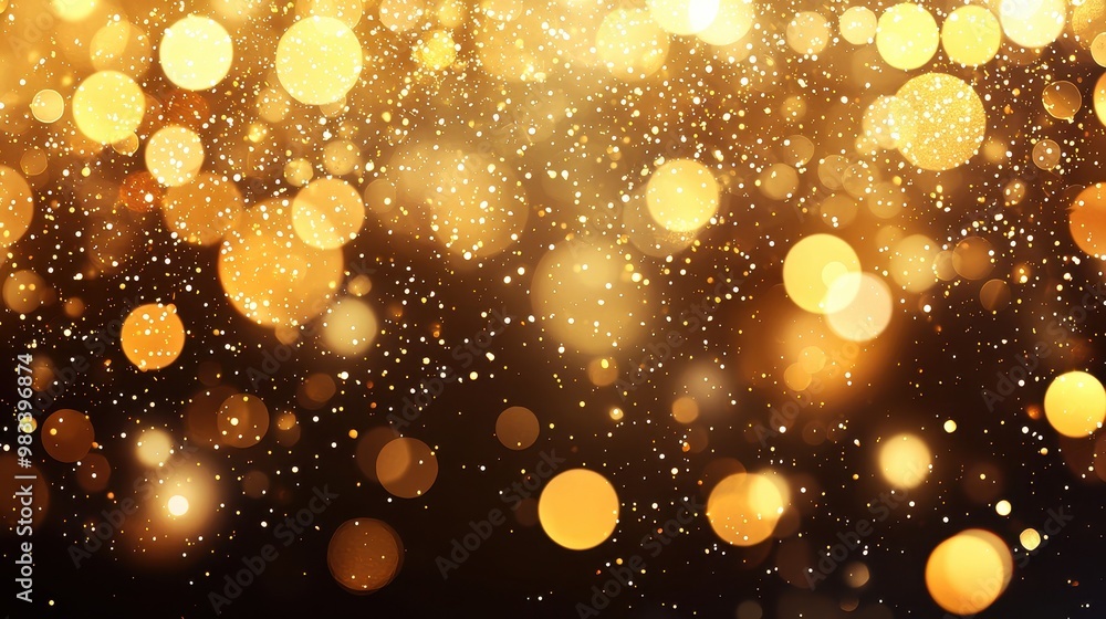 Abstract Gold Bokeh Background with Glitter and Sparkles Abstract Gold Bokeh Background with Glitter and Sparkles