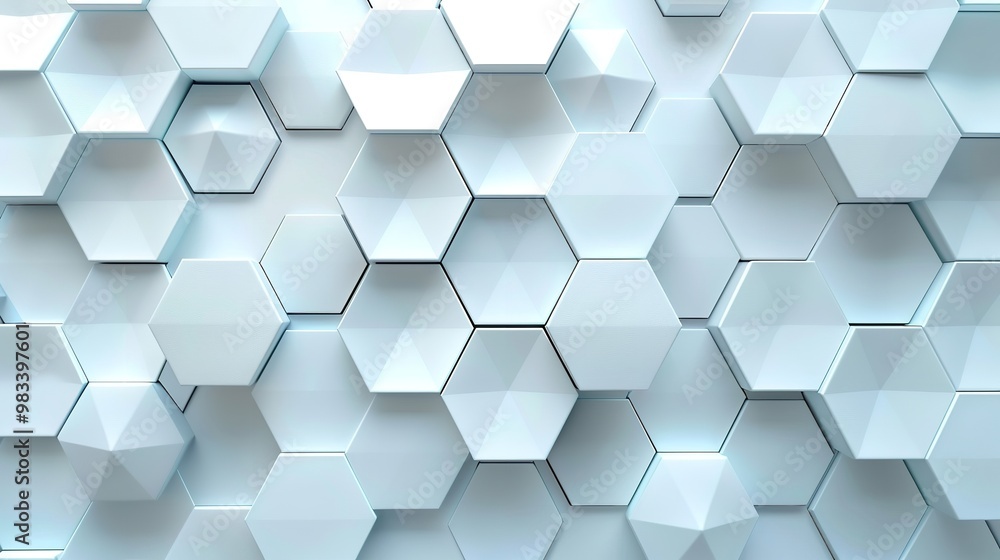 Naklejka premium A 3D rendering of a white geometric pattern, with geometric shapes and lines.