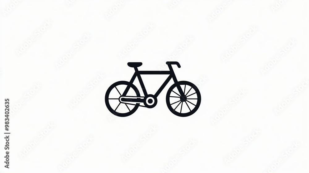Simple black bicycle icon on a white background. Simple black bicycle icon on a white background.
