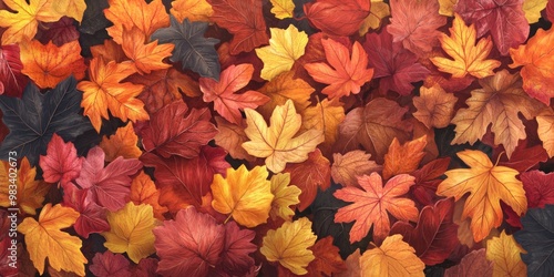 Wallpaper Mural Autumn Leaves Wallpaper Torontodigital.ca