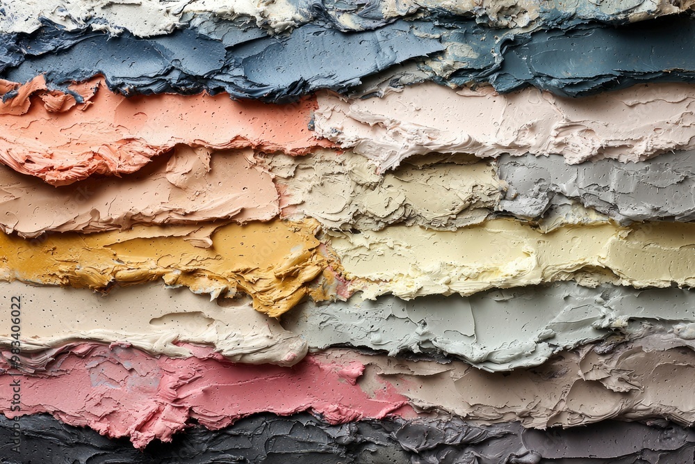Abstract Textured Painting with Multicolored Layered Strokes Abstract Textured Painting with Multicolored Layered Strokes