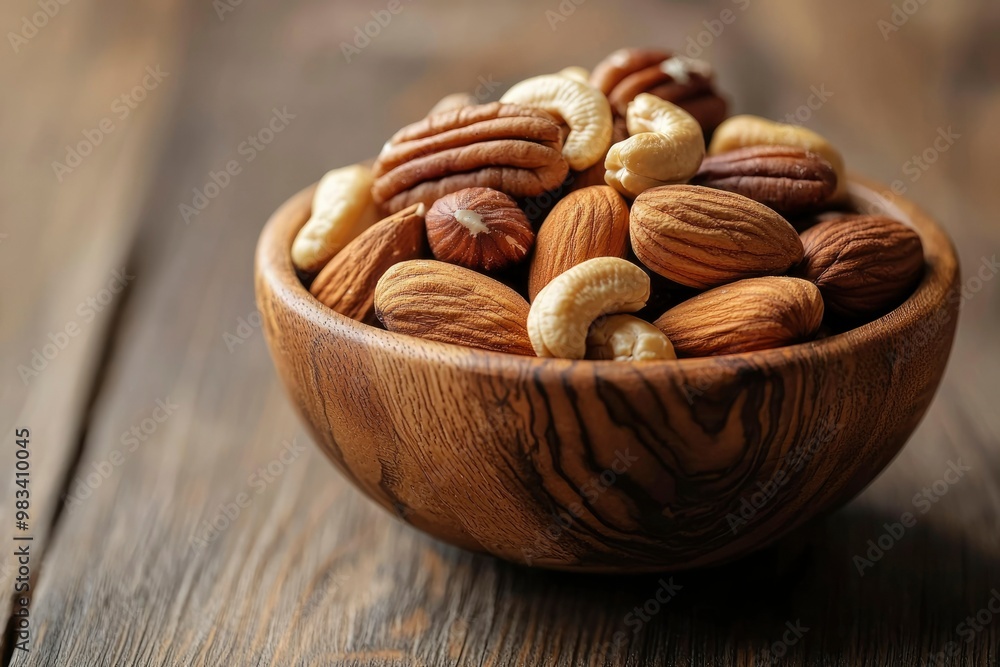 A Bowl of Mixed Nuts with Almonds, Cashews, and Pecans A Bowl of Mixed Nuts with Almonds, Cashews, and Pecans