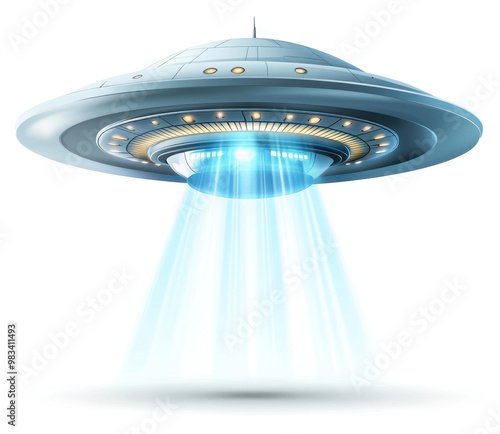 Fototapeta Naklejka Na Ścianę i Meble -  PNG Futuristic UFO spaceship illustration