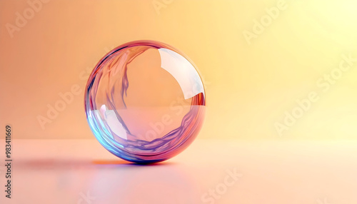 Obraz na płótnie elegant aesthetic design, template with copy space area, glass ball isolated on clean background, blank advertising display w salonie