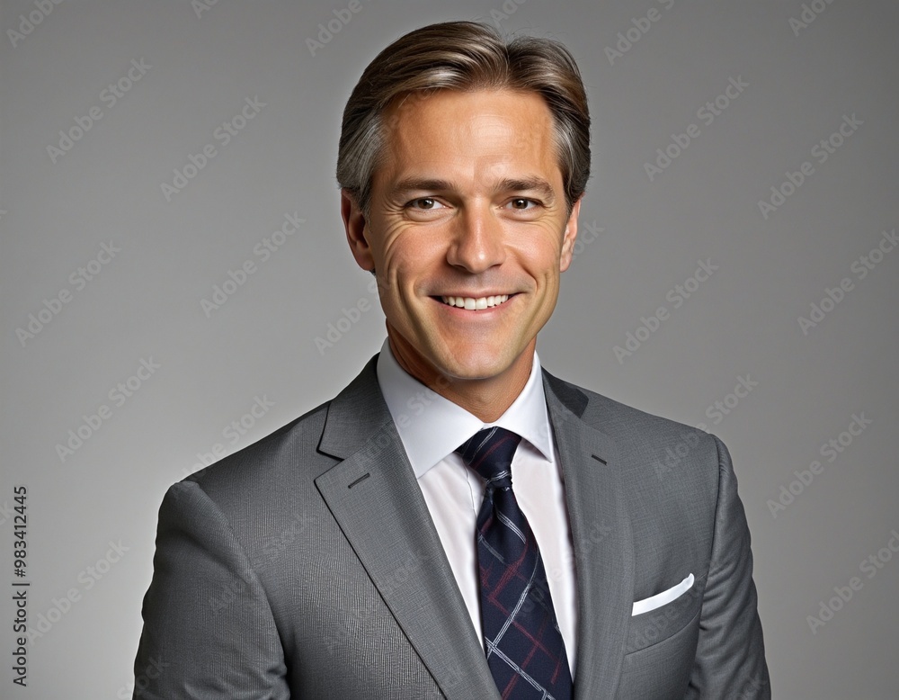Professional Portrait of a Middle-Aged Man in Business Attire Professional Portrait of a Middle-Aged Man in Business Attire