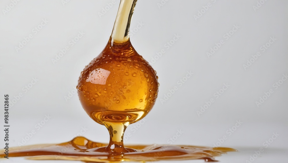Single Drop of Honey Being Poured From a Bottle Single Drop of Honey Being Poured From a Bottle