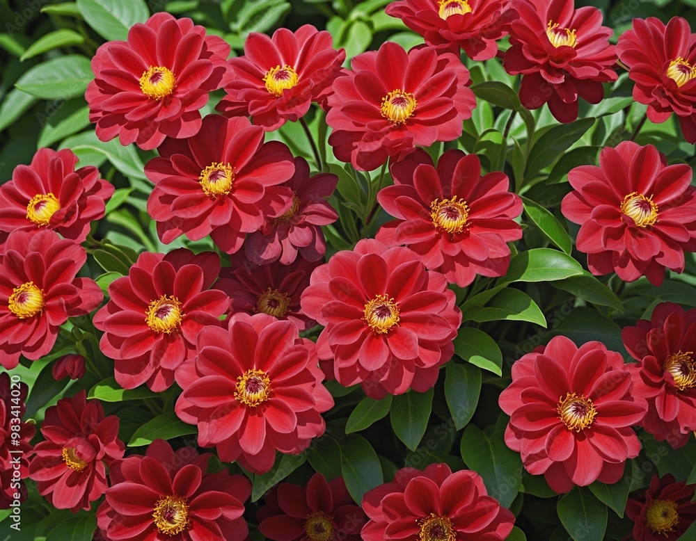 Vibrant Cluster of Red Flowers Vibrant Cluster of Red Flowers