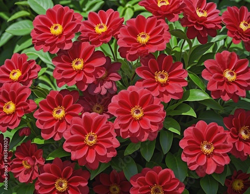 Vibrant Cluster of Red Flowers