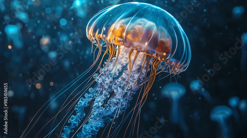 Immortal god jellyfish. Olympian Pantheon. Illustration