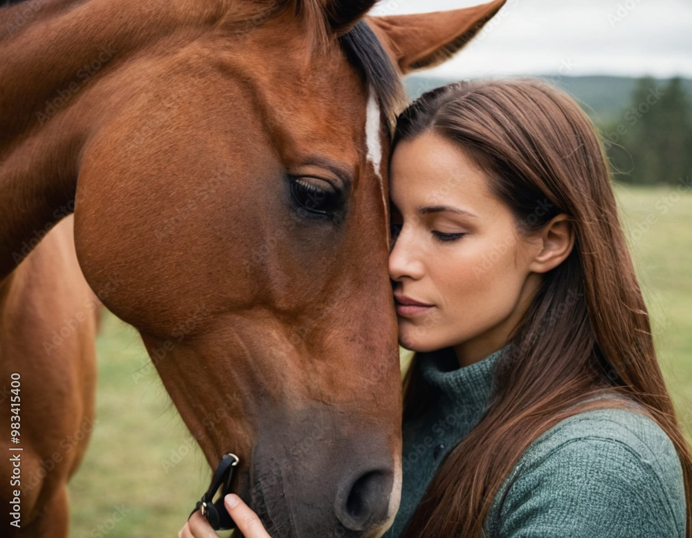 Fototapeta premium horse, woman, animal, riding, horseback, farm, rider, nature, love, equestrian, sport, equine, cowboy, brown, cowgirl, child, pony, outdoor, stallion, friendship, beauty, model, summer, outdoors