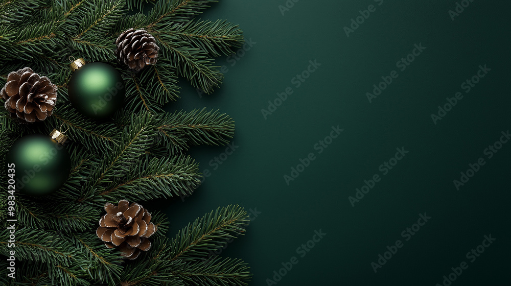 green christmas decoration background with ornaments on a christmas tree green christmas decoration background with ornaments on a christmas tree