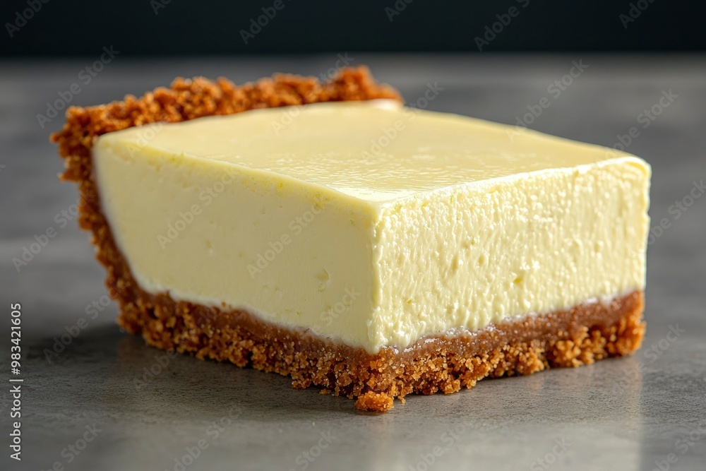 A Slice of Creamy Cheesecake with a Crumb Crust A Slice of Creamy Cheesecake with a Crumb Crust