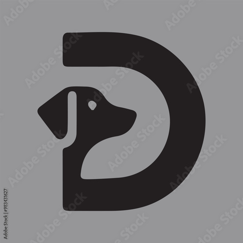 creative logo design dog letter d vector