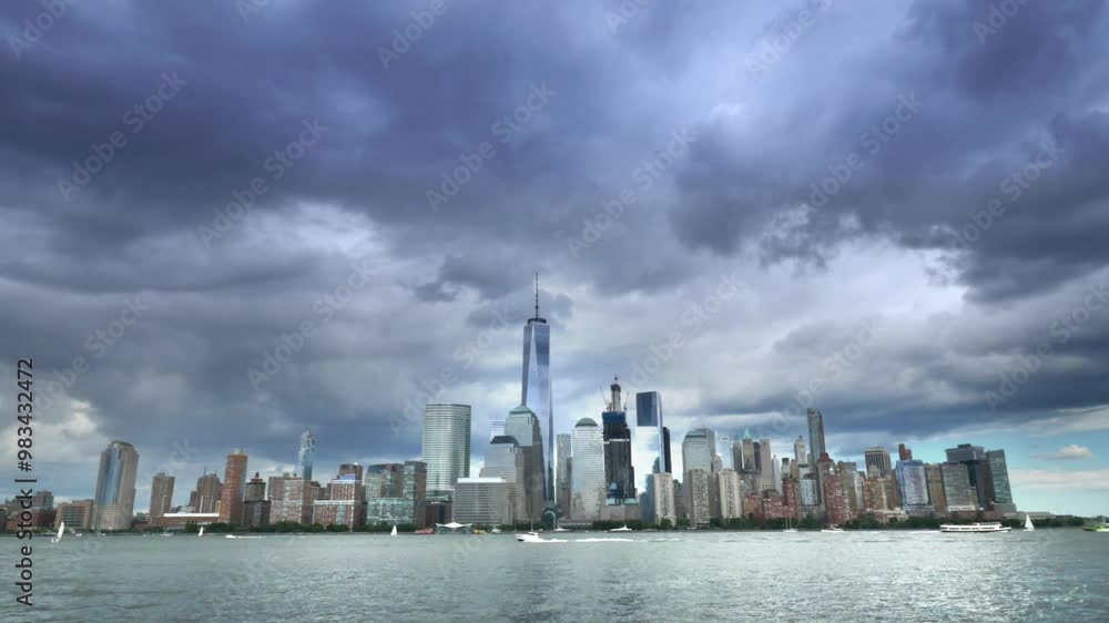 A large body of water with a city in the background A large body of water with a city in the background
