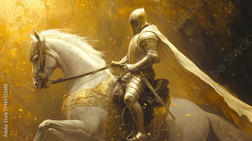 Sir galahad - known for his purity and quest for the holy grail in arthurian legend. Arthurian Legend. Illustration photo