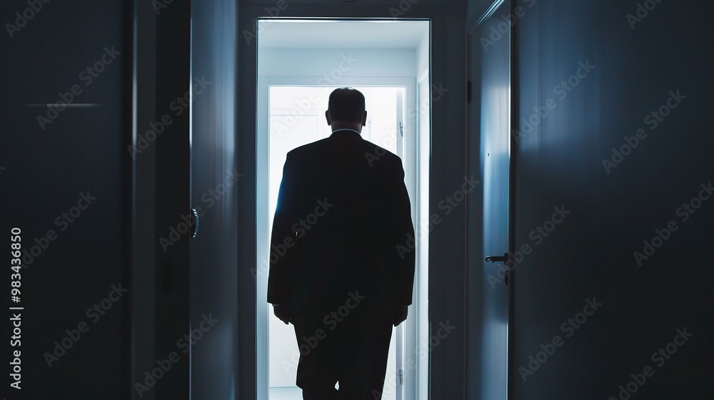 A scene depicting the act of resignation. There is a person sitting across from an authority figure, perhaps a boss A scene depicting the act of resignation. There is a person sitting across from an authority figure, perhaps a boss