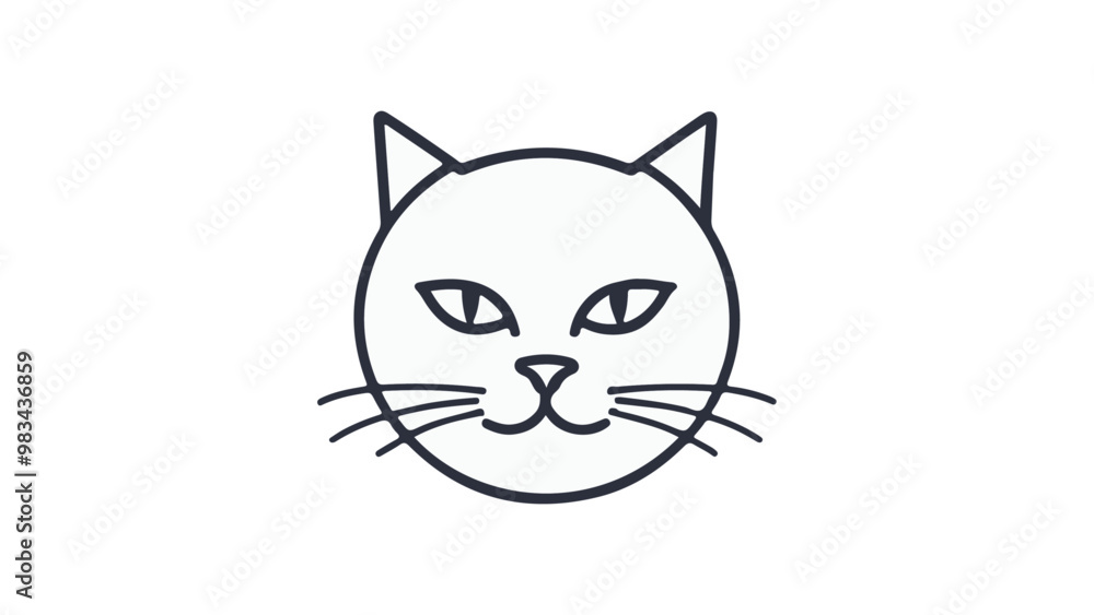 simple cute cat outline vector illustration simple cute cat outline vector illustration
