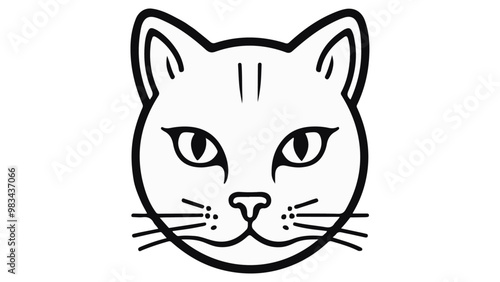 simple cat face vector illustration