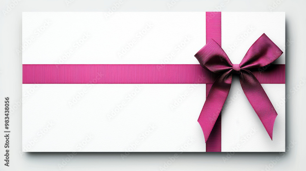 Pink ribbon and bow on a white background Pink ribbon and bow on a white background