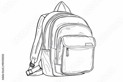 Silhouette of a Backpack: A Stylish Representation of Adventure