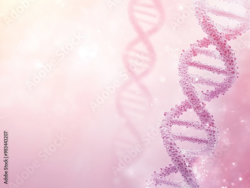 Abstract DNA Spin Microscopic View of Human Genome Structure on Light Background