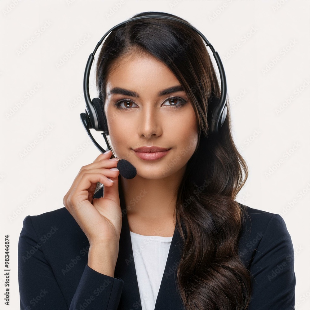 beautiful young woman with headset, AI generated beautiful young woman with headset, AI generated