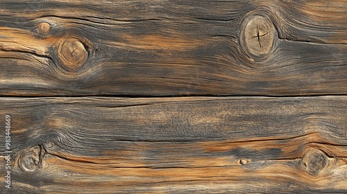 Wallpaper Mural Weathered brown wood with knots. Torontodigital.ca