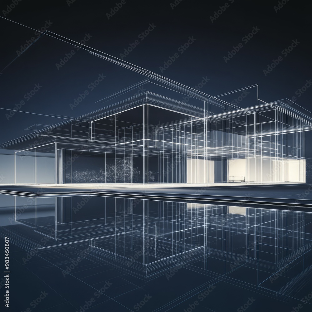 Modern Architectural Blueprint of a Contemporary House Modern Architectural Blueprint of a Contemporary House
