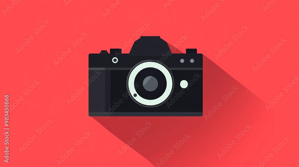 Flat design illustration of a classic camera. Flat design illustration of a classic camera.