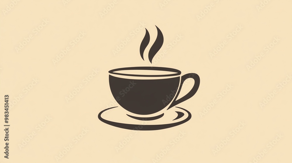 A simple icon of a coffee cup and saucer with steam rising from it. A simple icon of a coffee cup and saucer with steam rising from it.