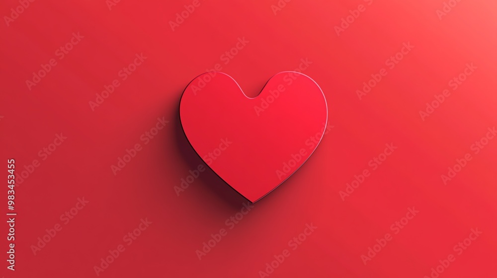 A red heart shape on a red background. A red heart shape on a red background.