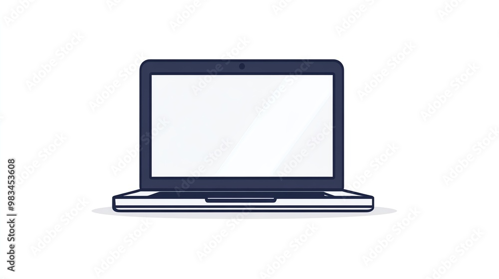 Simple illustration of a laptop with a blank screen. Simple illustration of a laptop with a blank screen.