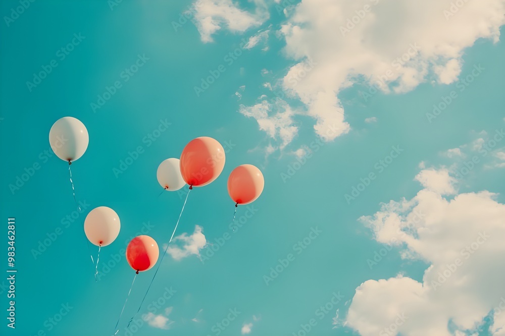 Balloons in sky. Wallpaper background Balloons in sky. Wallpaper background