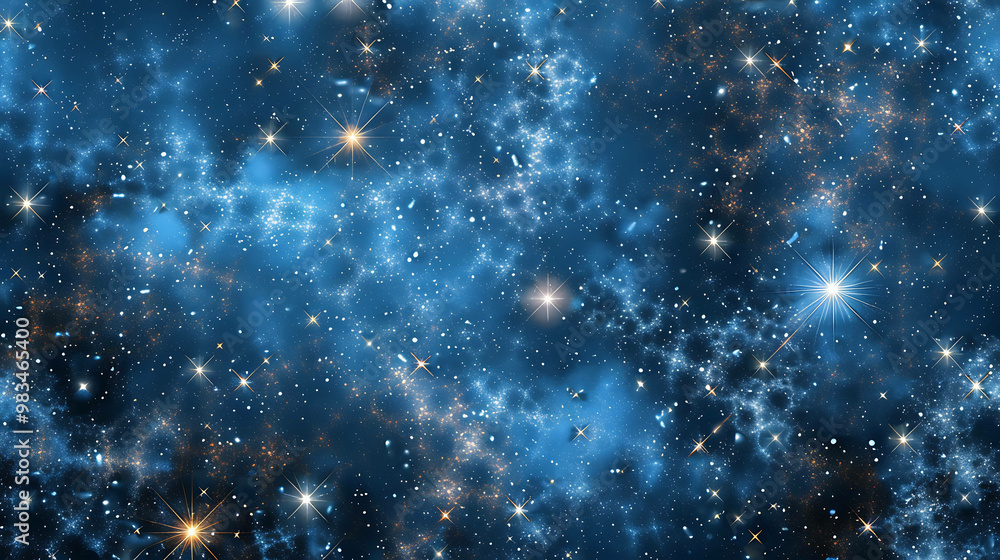 Fototapeta premium A beautiful starry night sky with twinkling stars and nebulae.