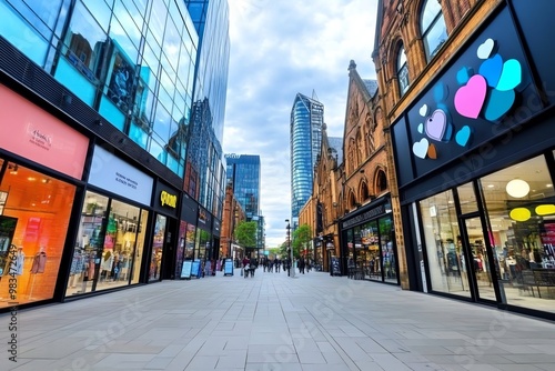 Manchester, England is known for its shopping districts, such as the Arndale Centre and the Northern Quarter