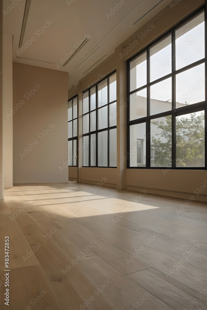 Empty room for interior design and decoration, walls, windows, and floor.Generative AI. Empty room for interior design and decoration, walls, windows, and floor.Generative AI.