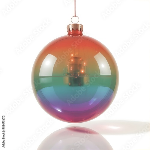 bright christmas tree ball for holiday home decoration, isolated