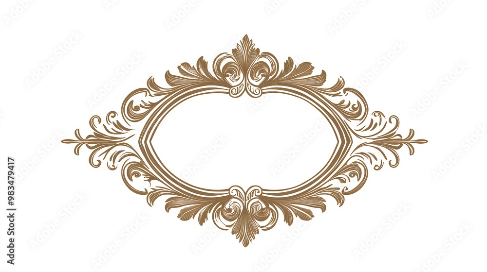 Elegant ornate oval frame. Elegant ornate oval frame.