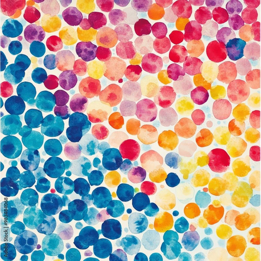 Fototapeta premium Vibrant Watercolor Dots Pattern for Creative Design