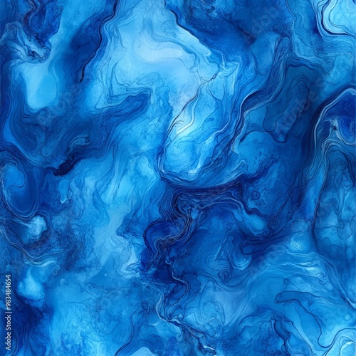 Swirling Blue Abstract Background with Fluid Patterns