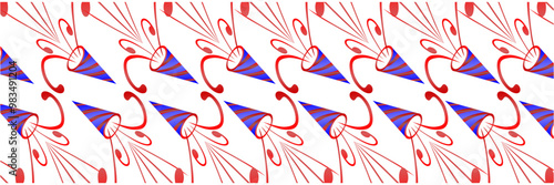 background with illustration New Year's trumpet