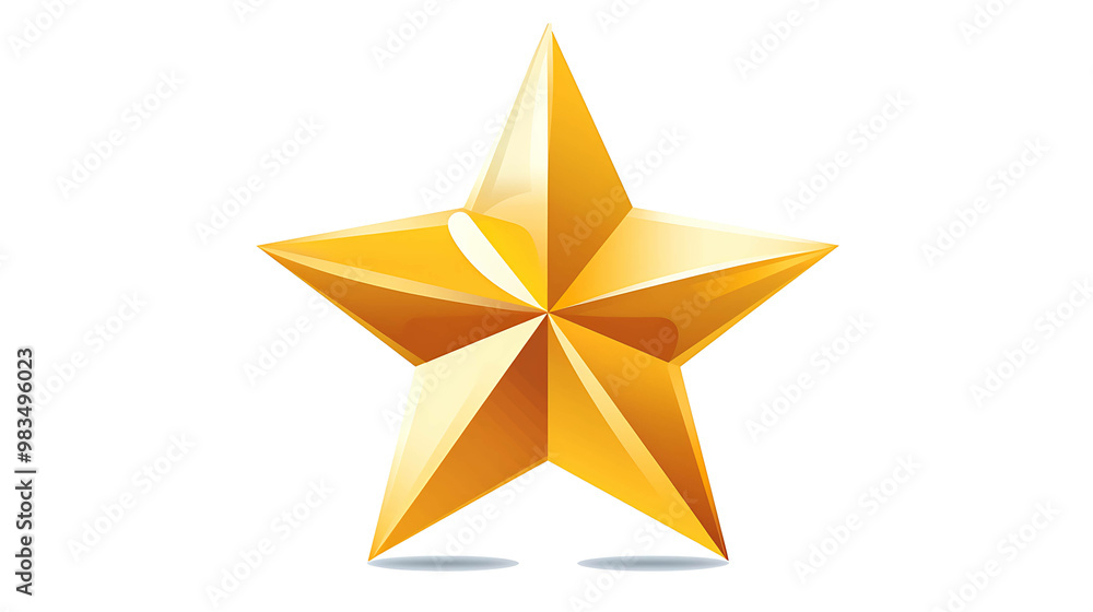 A single golden star with a soft shadow. A single golden star with a soft shadow.