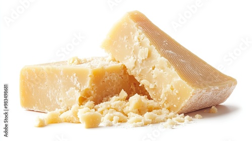 Close-up of parmesan cheese. Perfect for packaging design, recipes, or food blogs.