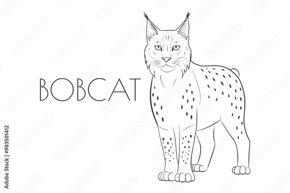 Obraz premium Illustration of a Animal - Bobcat, Mammalia