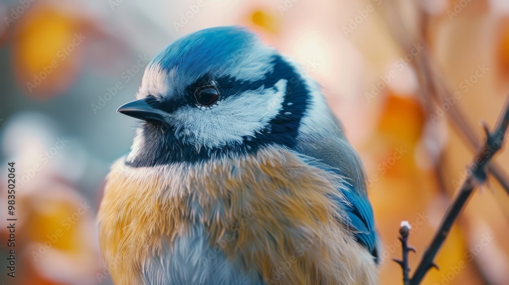Obraz premium Nature wildlife image of bird standing on tree branch.